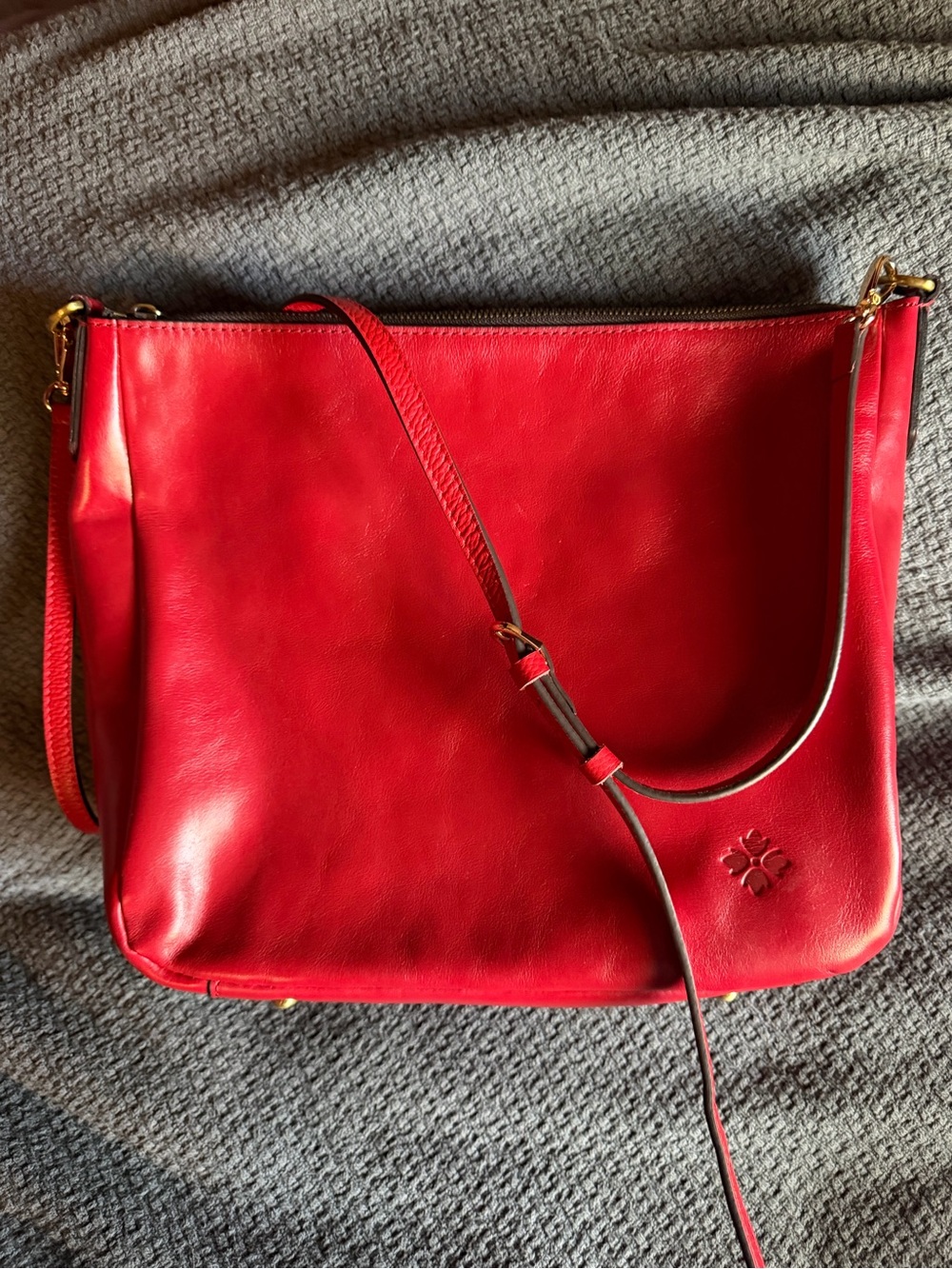 Patricia Nash Red Leather Shoulder Bag Crossbody Satchel Purse